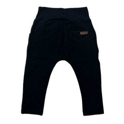 Spodnie bawełniane chłopięce wizytowe MROFI -  CZARNE